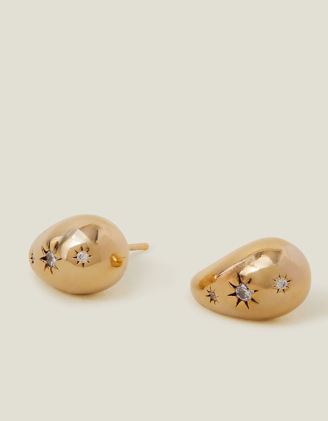 accessorize 14ct Gold-Plated Sparkle Teardrop Earrings