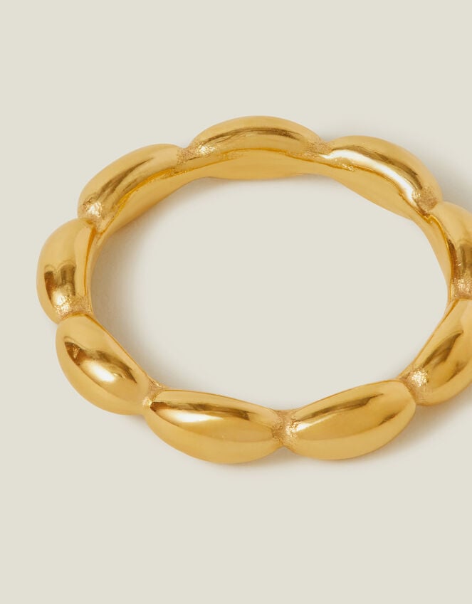 Accessorize 14ct Gold-Plated Stainless Steel Bubble Ring Gold