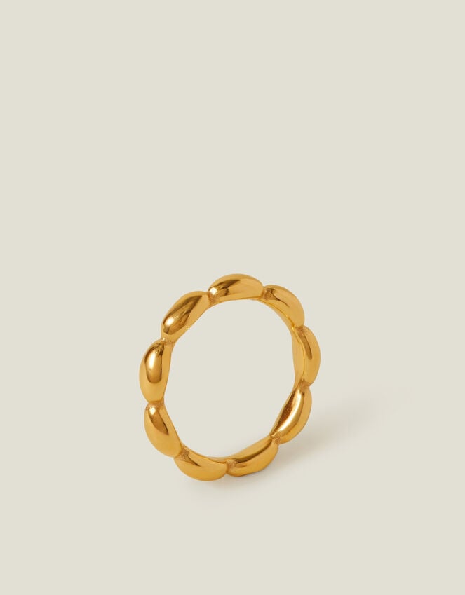 Accessorize 14ct Gold-Plated Stainless Steel Bubble Ring Gold