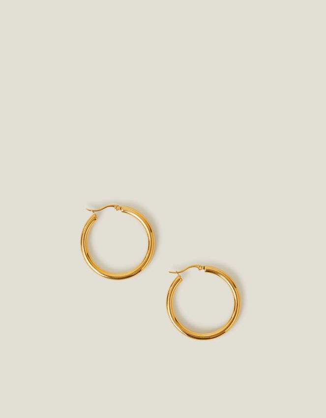 Accessorize 14ct Gold-Plated Stainless Steel Chunky Hoops
