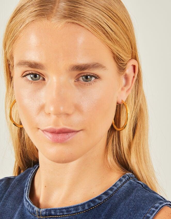 Accessorize 14ct Gold-Plated Stainless Steel Chunky Hoops