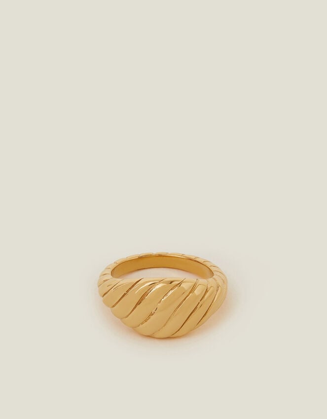 Accessorize 14ct Gold-Plated Stainless Steel Croissant Ring Gold