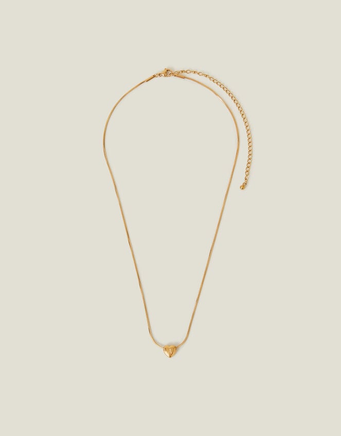Accessorize 14ct Gold-Plated Stainless Steel Initial Heart Necklace Gold