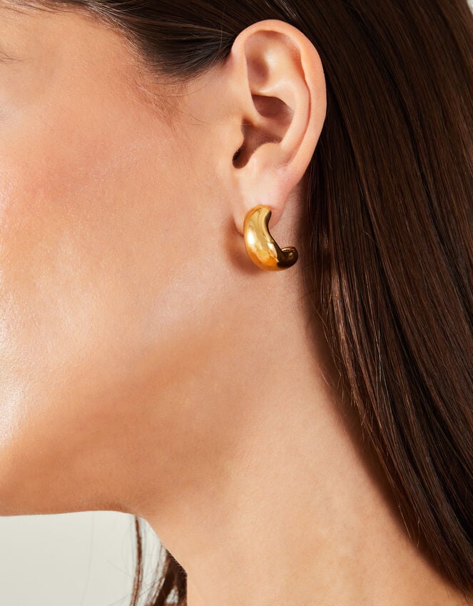 Accessorize 14ct Gold-Plated Stainless Steel Molten Hoop Earrings