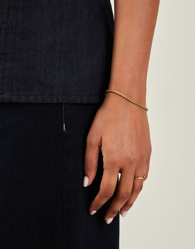 Accessorize 14ct Gold-Plated Stainless Steel Snake Chain Bracelet