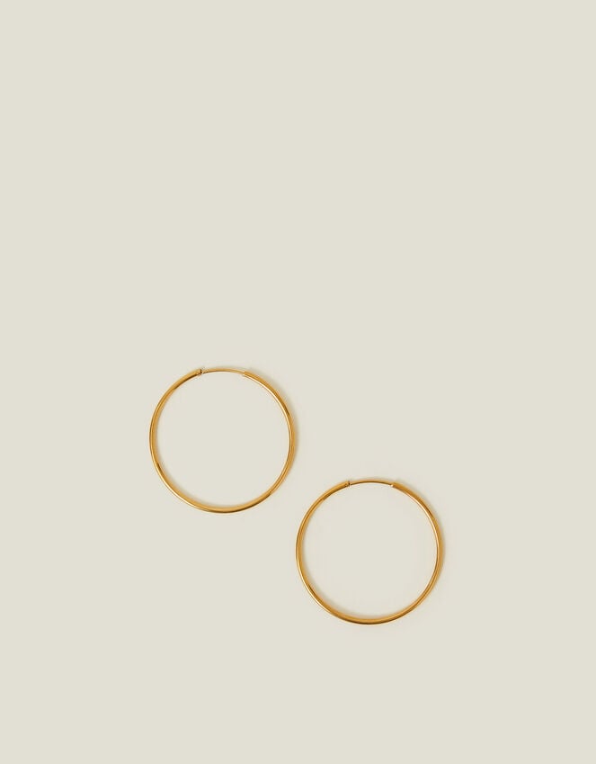 Accessorize 14ct Gold-Plated Stainless Steel Tube Hoops