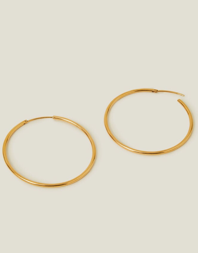 accessorize 14ct Gold-Plated Stainless Steel Tube Hoops