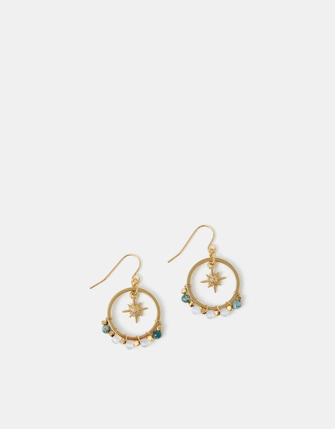 Accessorize 14ct Gold-Plated Star Charm Hoop Earrings