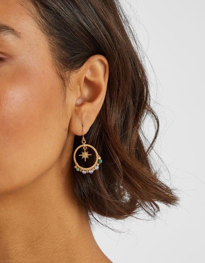 Accessorize 14ct Gold-Plated Star Charm Hoop Earrings