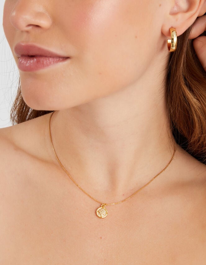 Accessorize 14ct Gold-Plated Star Pearl Pendant Necklace