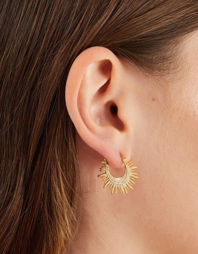 Accessorize 14ct Gold-Plated Sun Beam Hoop Earrings