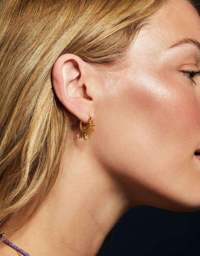 Accessorize 14ct Gold-Plated Sun Beam Hoop Earrings