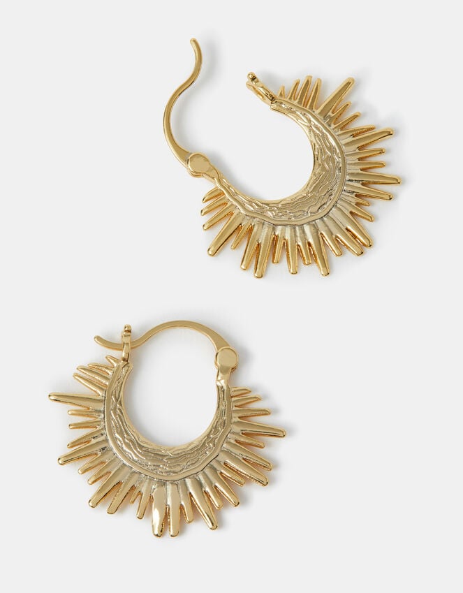 accessorize 14ct Gold-Plated Sun Beam Hoop Earrings