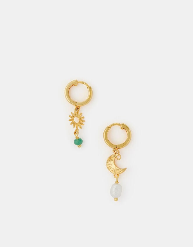 Accessorize 14ct Gold-Plated Sun & Moon Drop Earrings