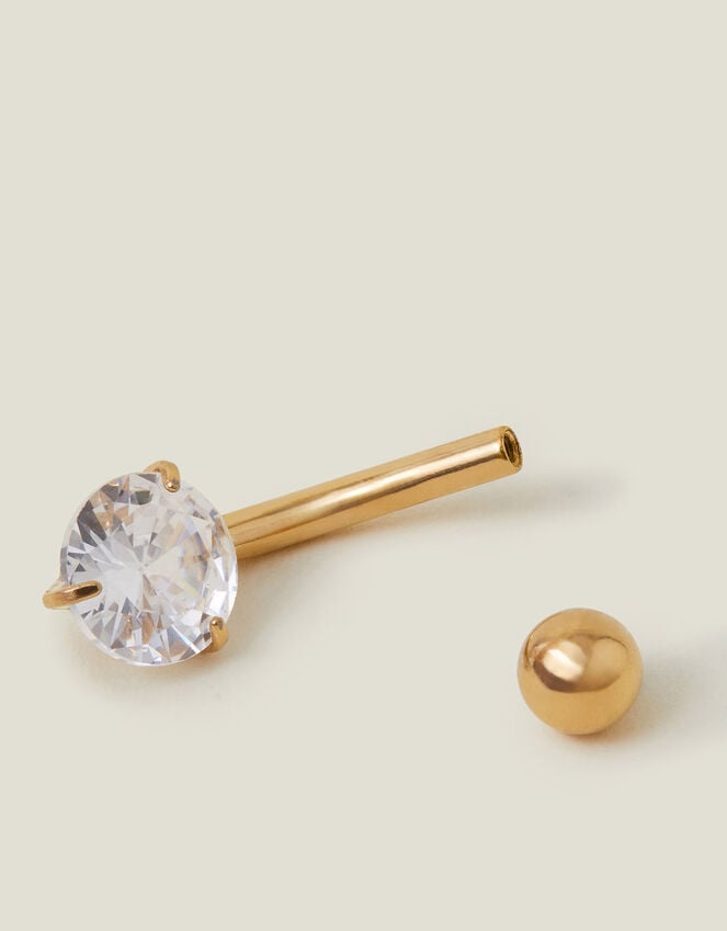 Accessorize 14ct Gold-Plated Surgical Steel Belly Bar