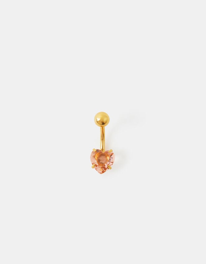 Accessorize 14ct Gold-Plated Surgical Steel Heart Belly Bar