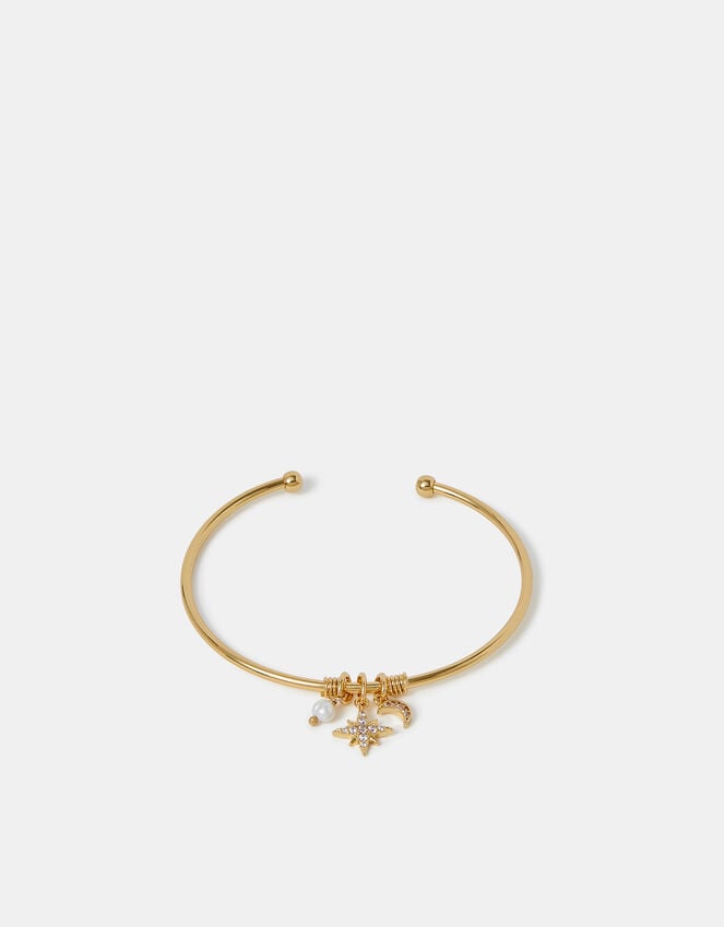 Accessorize 14ct Gold-Plated Thin Charm Cuff Bracelet