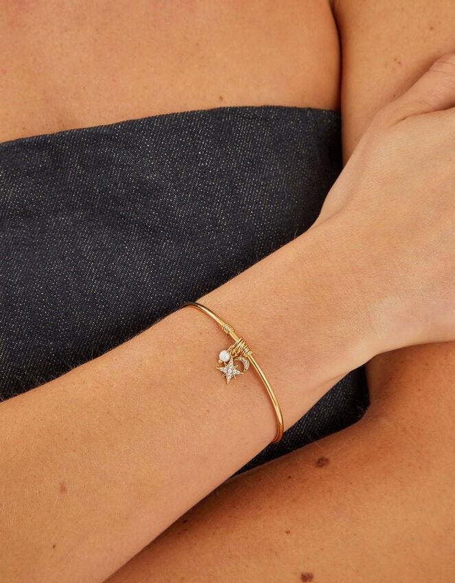 Accessorize 14ct Gold-Plated Thin Charm Cuff Bracelet