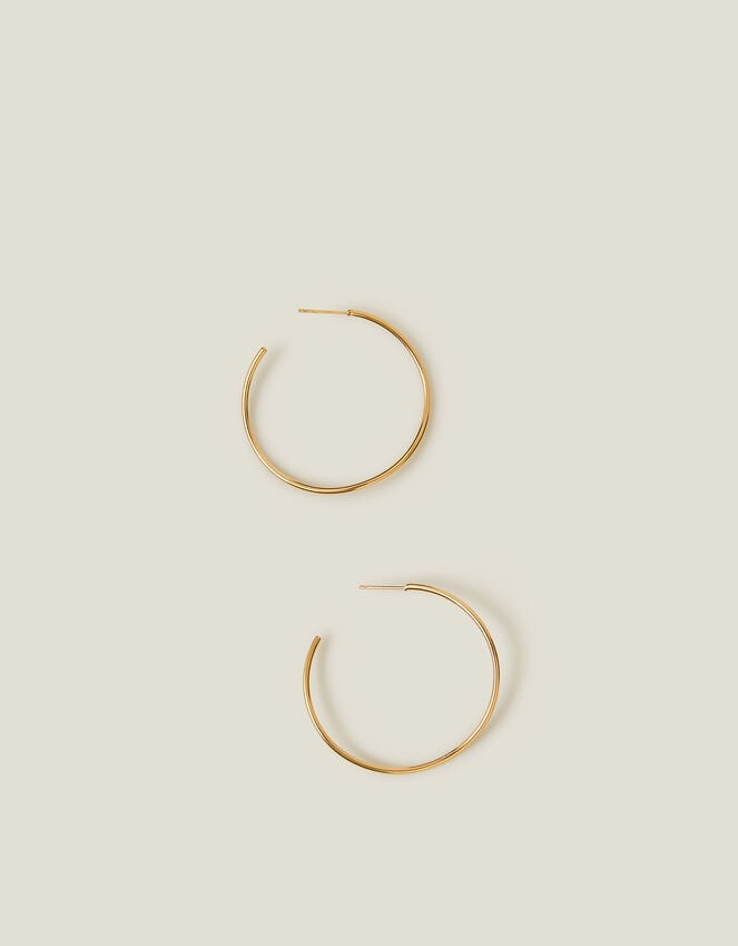 Accessorize 14ct Gold-Plated Thin Molten Hoop Earrings