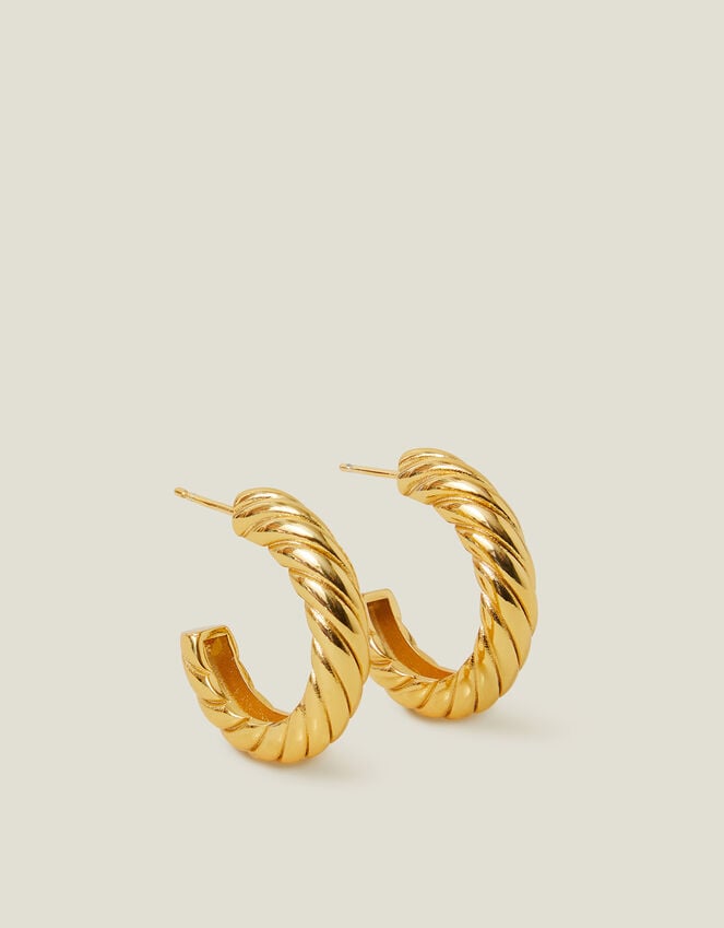 Accessorize 14ct Gold-Plated Twist Chunky Hoop Earrings