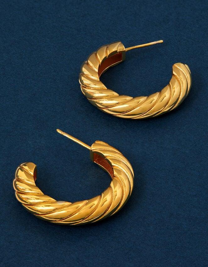 Accessorize 14ct Gold-Plated Twist Chunky Hoop Earrings