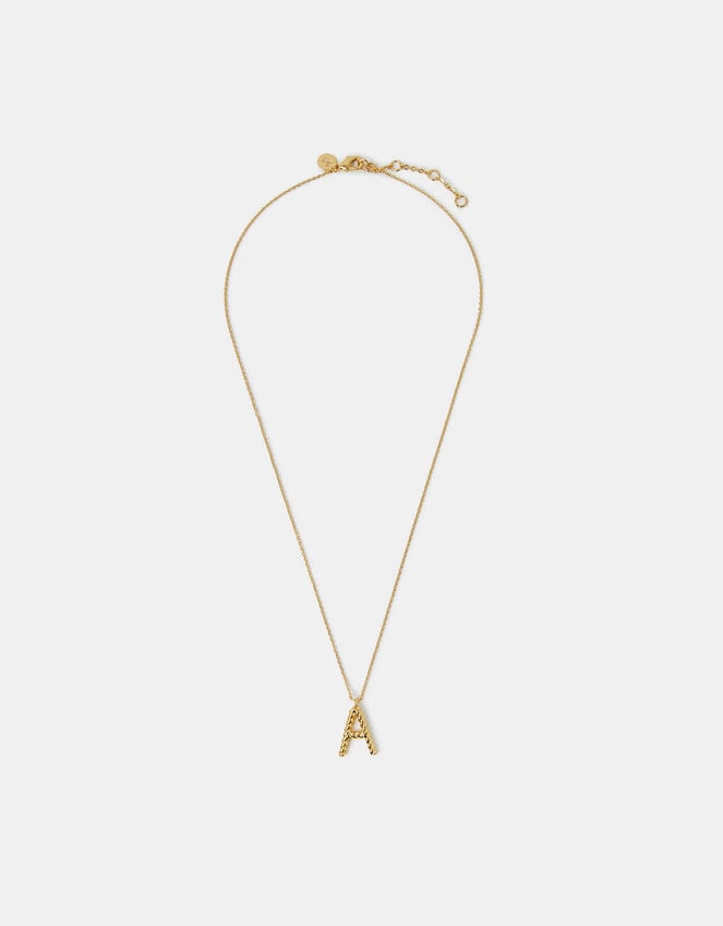 Accessorize 14ct Gold-Plated Twisted Initial Necklace Gold
