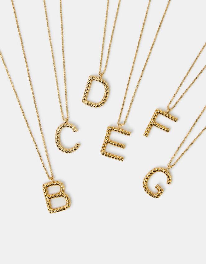 Accessorize 14ct Gold-Plated Twisted Initial Necklace Gold