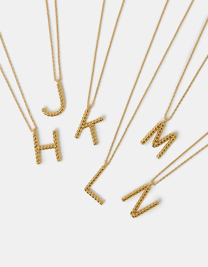 Accessorize 14ct Gold-Plated Twisted Initial Necklace Gold