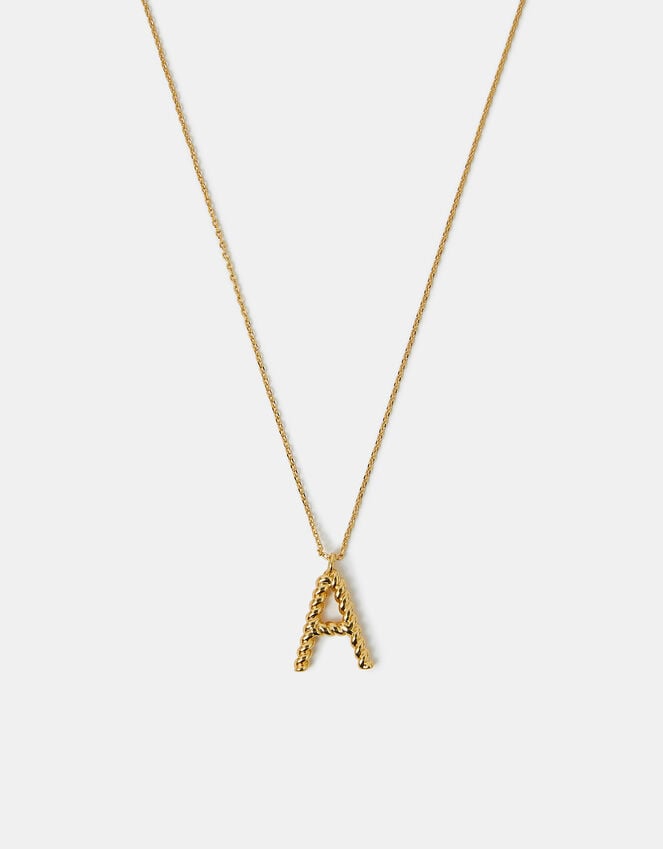 accessorize 14ct Gold-Plated Twisted Initial Necklace Gold