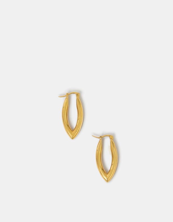 Accessorize 14ct Gold-Plated V-Shaped Hoop Earrings