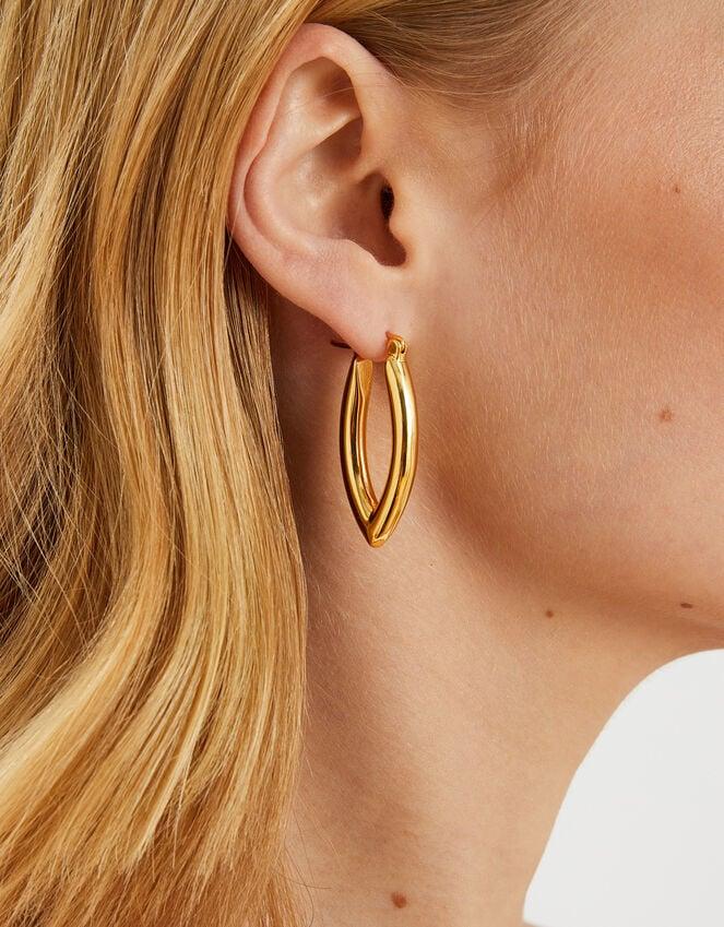 Accessorize 14ct Gold-Plated V-Shaped Hoop Earrings