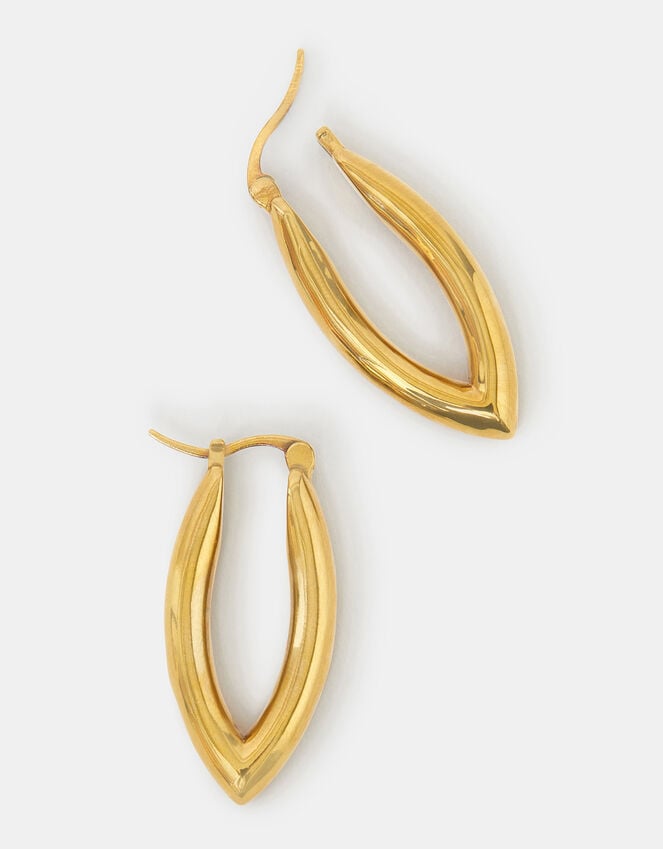 accessorize 14ct Gold-Plated V-Shaped Hoop Earrings
