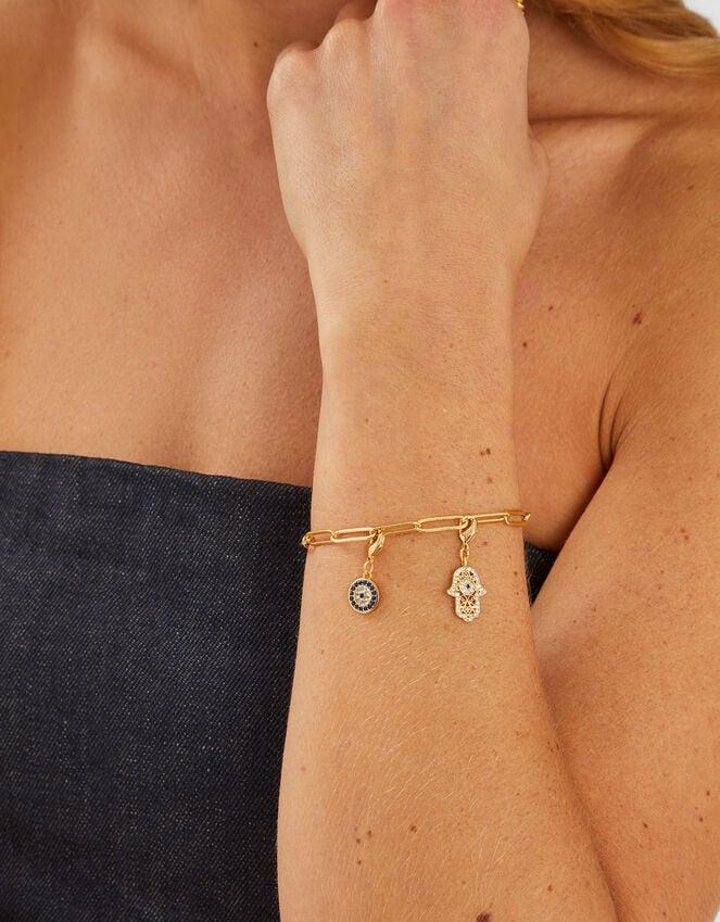 Accessorize 2-Pack 14ct Gold-Plated Evil Eye & Hamsa Hand Charms