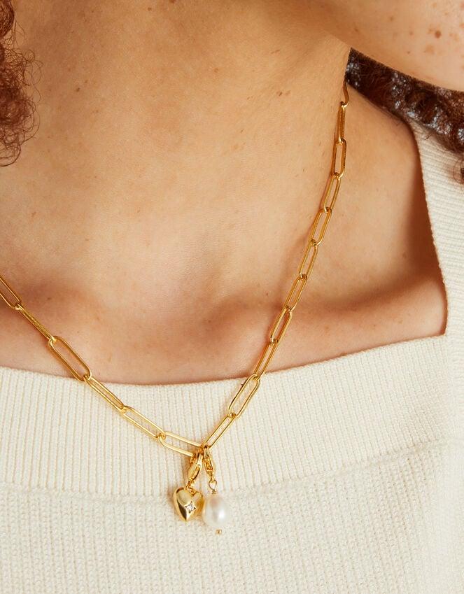 accessorize 2-Pack 14ct Gold-Plated Heart & Pearl Charms