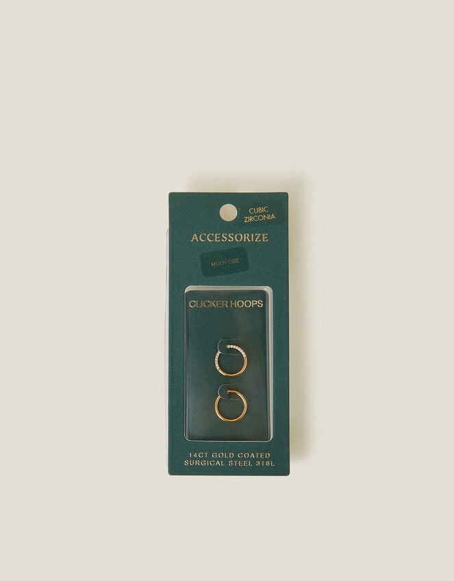 Accessorize 2-Pack 14ct Gold-Plated Surgical Steel Septum Hoops