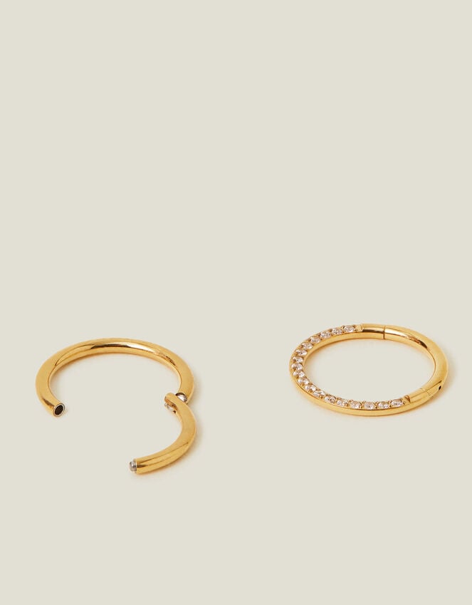 accessorize 2-Pack 14ct Gold-Plated Surgical Steel Septum Hoops
