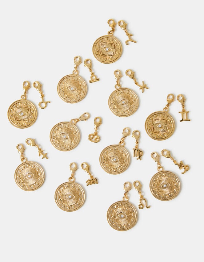 Accessorize 2-Pack 14ct Gold-Plated Zodiac Charms Gold