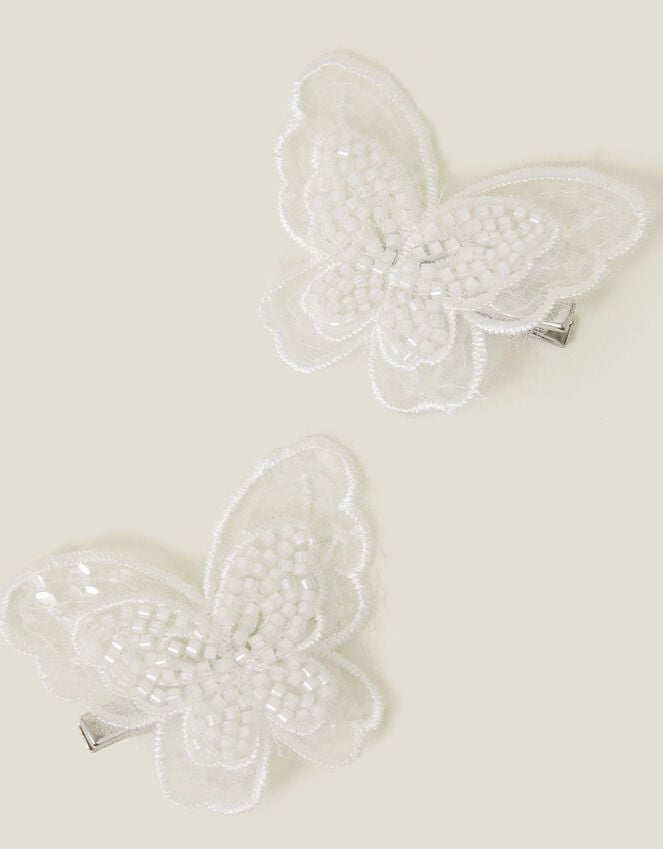 Accessorize 2-Pack Girls Beaded Butterfly Hair Clips