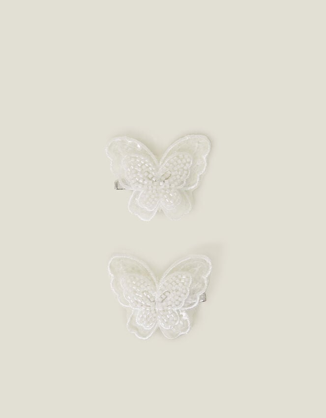 accessorize 2-Pack Girls Beaded Butterfly Hair Clips