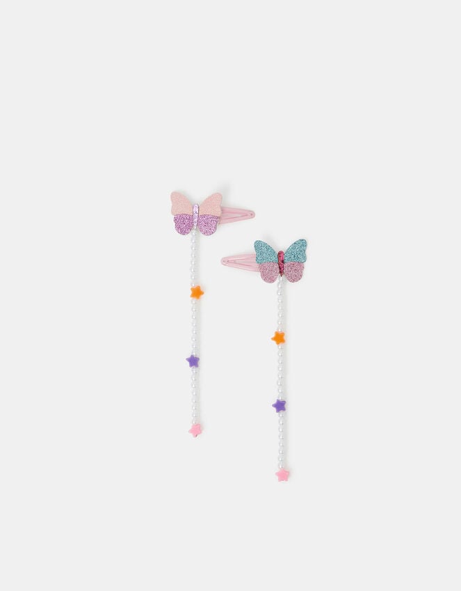 Accessorize 2-Pack Girls Butterfly Dangly Hair Clips