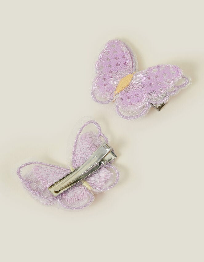 Accessorize 2-Pack Girls Embroidered Butterfly Hair Clips