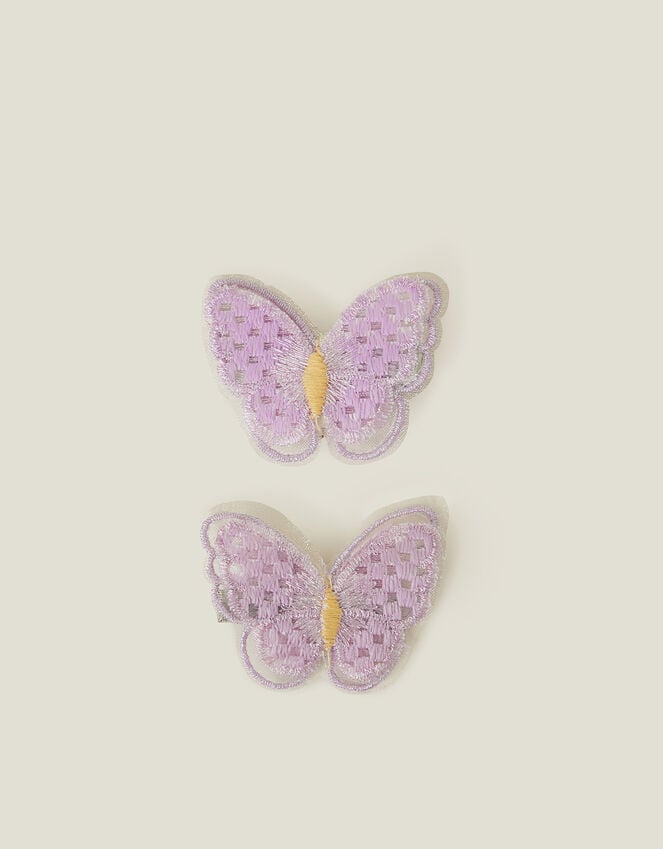 accessorize 2-Pack Girls Embroidered Butterfly Hair Clips