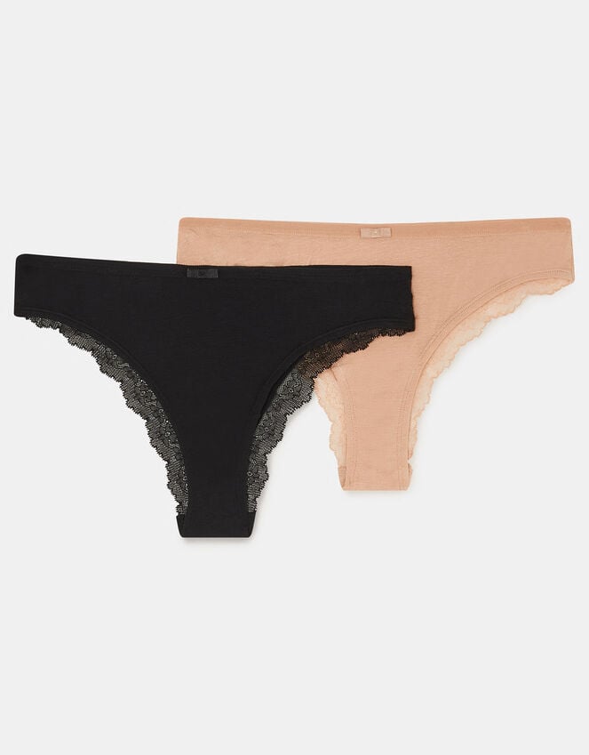 Accessorize 2-Pack Lace-Back Brazilian Briefs Multi