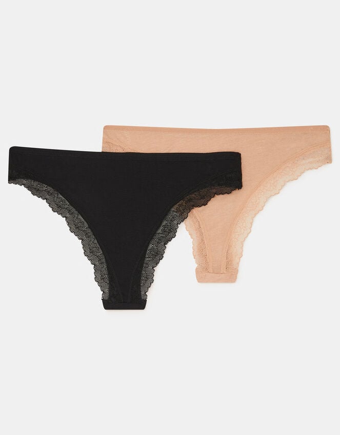 Accessorize 2-Pack Lace-Back Brazilian Briefs Multi