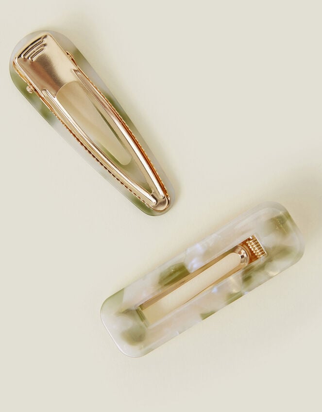 Accessorize 2-Pack Mix Marble Resin Salon Hair Clips