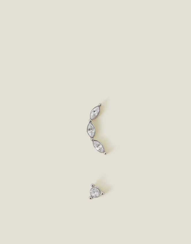 Accessorize 2-Pack Platinum-Plated Surgical Steel Diamante Flatback Stud Earrings