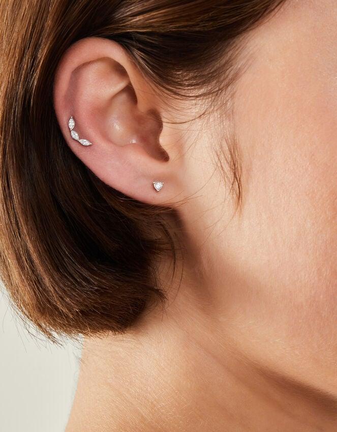 Accessorize 2-Pack Platinum-Plated Surgical Steel Diamante Flatback Stud Earrings