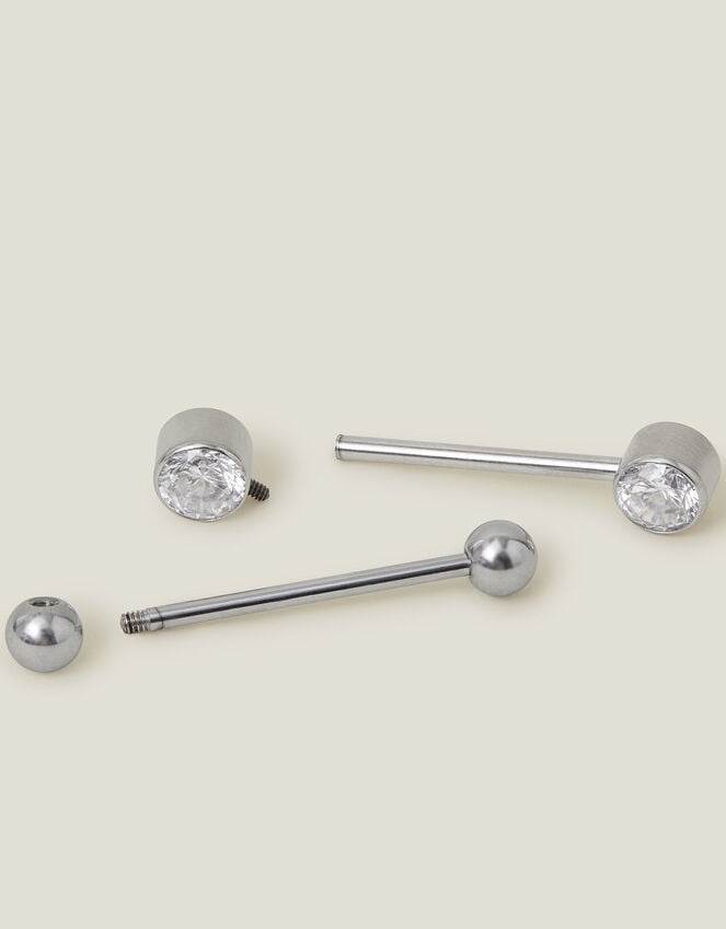 accessorize 2-Pack Platinum-Plated Surgical Steel Nipple Bars