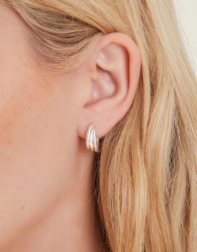 Accessorize 2-Pack Sterling Silver-Plated Chunky Twist Hoop Earrings