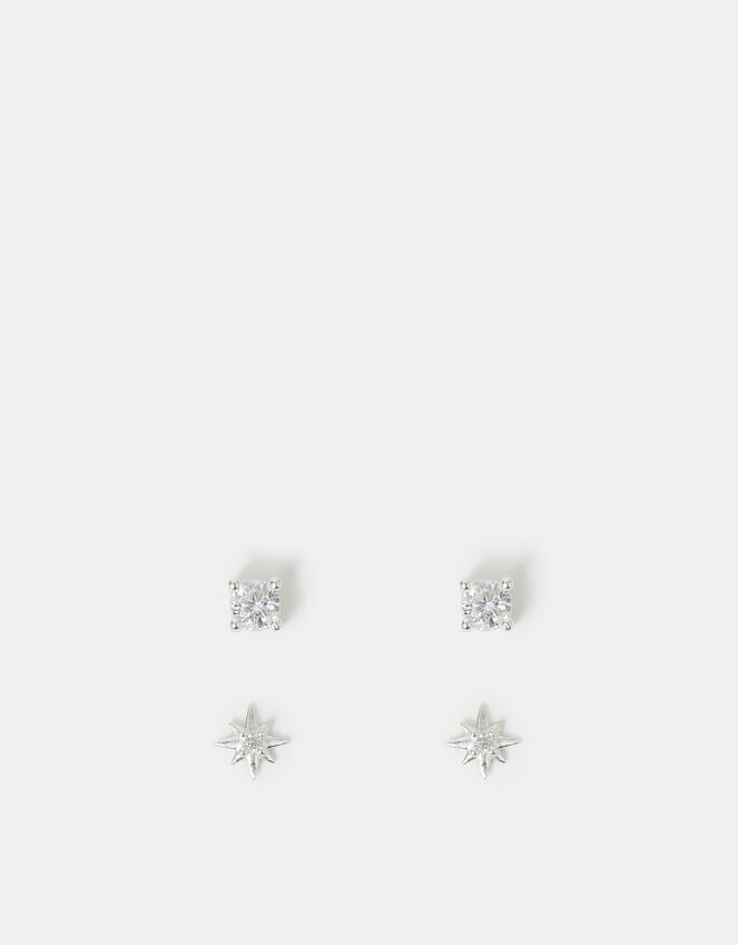 Accessorize 2-Pack Sterling Silver-Plated Star Stud Earrings